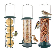 GREEN HAVEN 3-Pack Metal Bird Feeder – Tube, Dense Mesh & Coarse Mesh – Hanging Bird Feeders for Small Birds, Squirrel & Rat Proof
