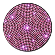 Dessous de verre antidérapants en caoutchouc, strass-Rose