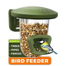 Outdoor Bird Feeders for Small Birds - No Mess Bird Seed Feeder for Fences, Walls, Trees and Balcony – PerchPod for Wild Birds - UK Designed - Perfe