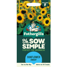 Fothergill's Oh Sow Simple, Sunflower Dwarf Flower Seeds, Sow: Mar-May, Yellow