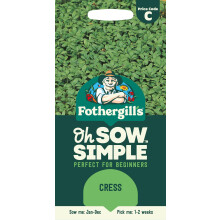 Fothergill's Oh Sow Simple, Cress Vegetable Seeds, Sow: Jan–Dec, Green