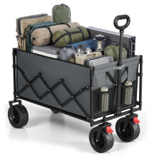 SONGMICS Festival Trolley on Wheels, Foldable Camping Cart, Pull