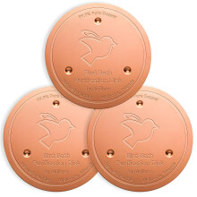 Mellbree 3 Pcs 99.99% Pure Copper Bird Bath Cleaner Discs 0.6mm Self-Cleaning & Algae Prevention Keeps Birdbath Water Fresh Year-Round Universal Fit