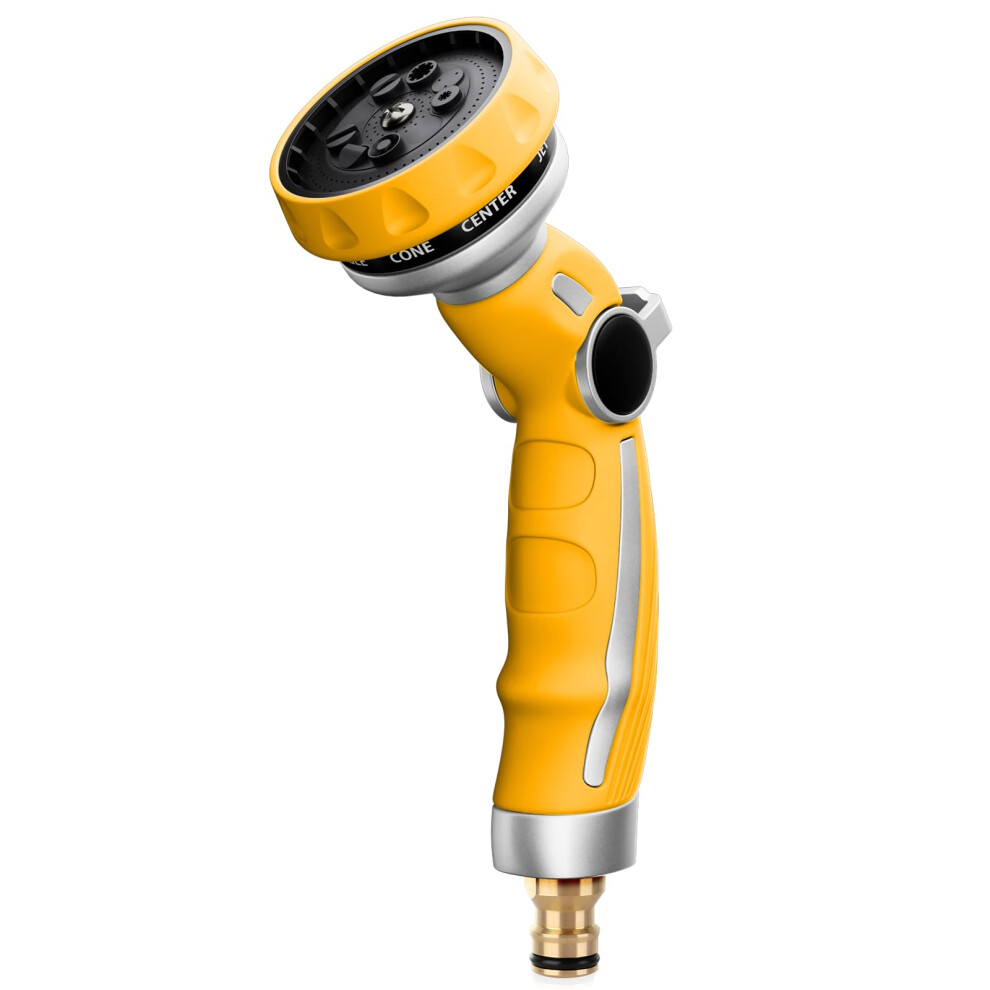 Restmo Garden Hose Pipe Spray Gun, Metal Jet Nozzle Sprayer Heavy Duty With 9 Patterns, High Pressure Water Sprayer With Thumb Flow Control, Ideal Fo 5005149749976