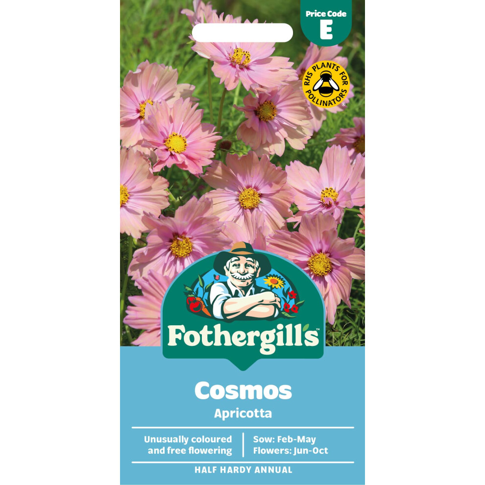 Fothergill's Cosmos Apricotta Flower Seeds, 30 Seeds, Sow: Feb-May, Peach 49630176