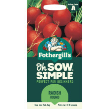 Fothergill's Oh Sow Simple, Radish Round Vegetable Seeds, Sow: Feb–Sep, Red/Whit