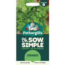 Fothergill's Oh Sow Simple, Coriander Vegetable Seeds, Sow: Jan–Dec, Green