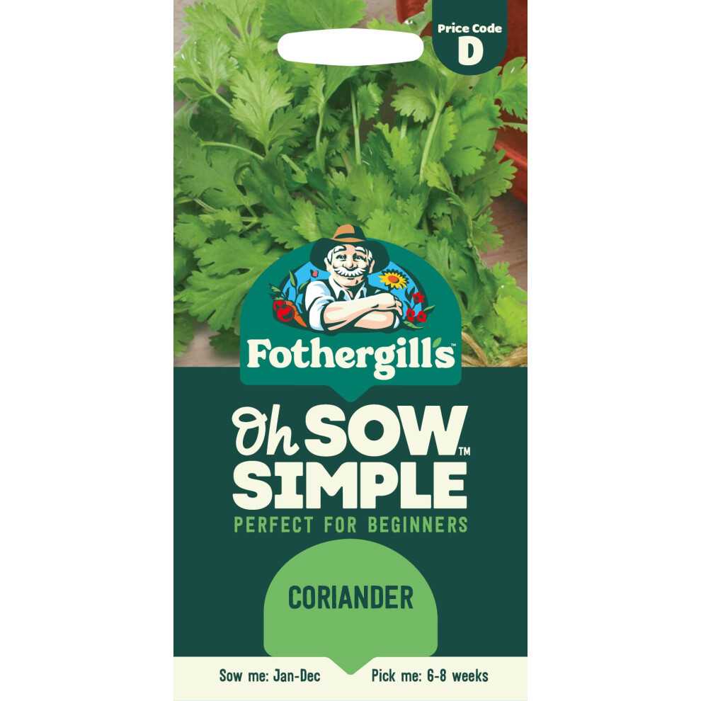 Mr Fothergill's Fothergill's Oh Sow Simple, Coriander Vegetable Seeds, Sow: Jan–Dec, Green