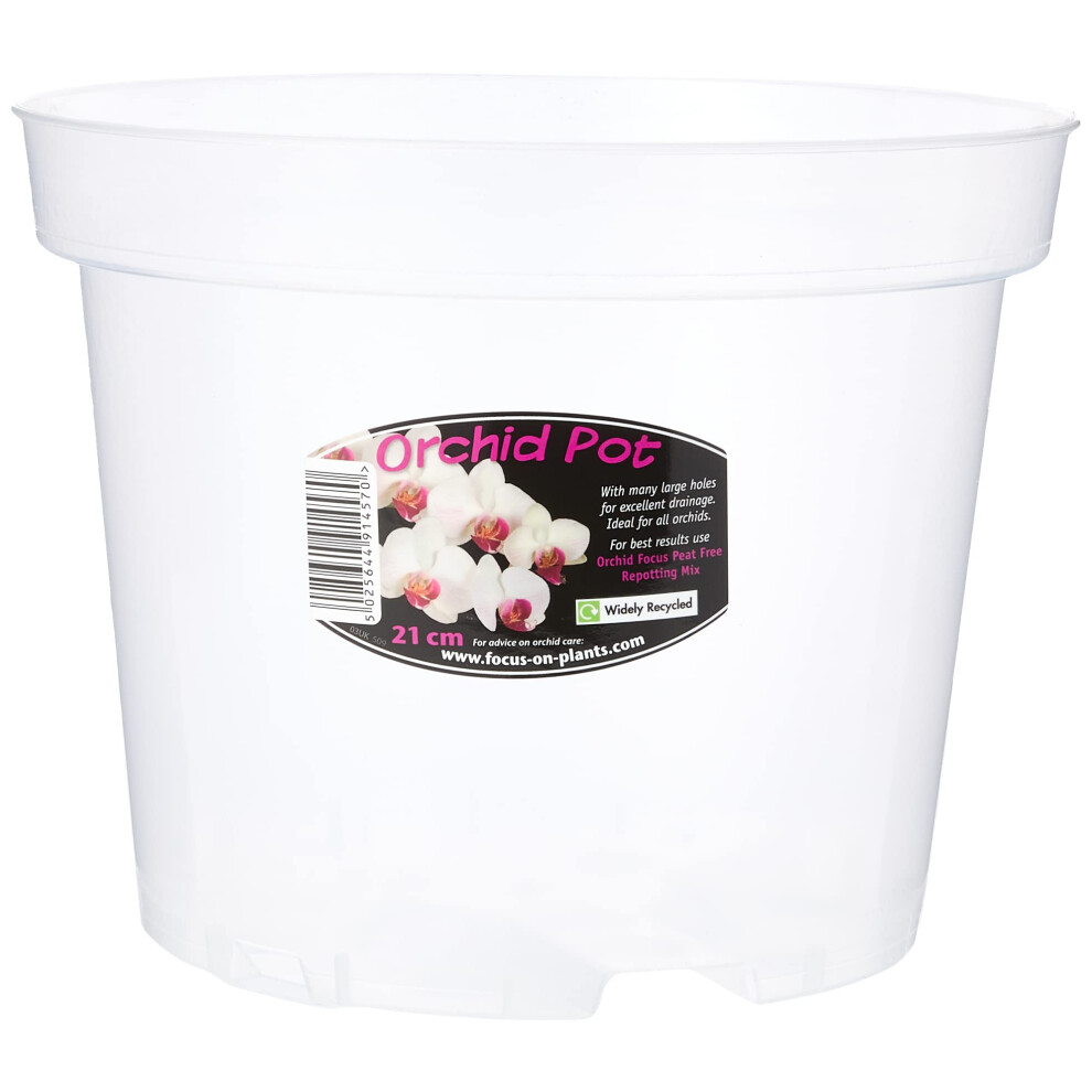 Growth Technology Clear Orchid Pot, 21Cm - Clear Plant Pots For Orchids - Plastic Orchid Pots With Holes - Transparent Nursery Flower Pots For Indoo