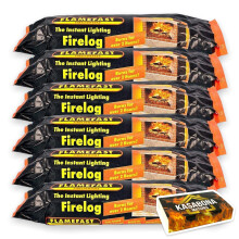 Flamefast Smokeless Instant Firelog Lighting Open Garden Chimineas 2hrs Burn Env