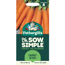 Fothergill's Oh Sow Simple, Carrot Medium Vegetable Seeds, Sow: Mar–Jul, Orange