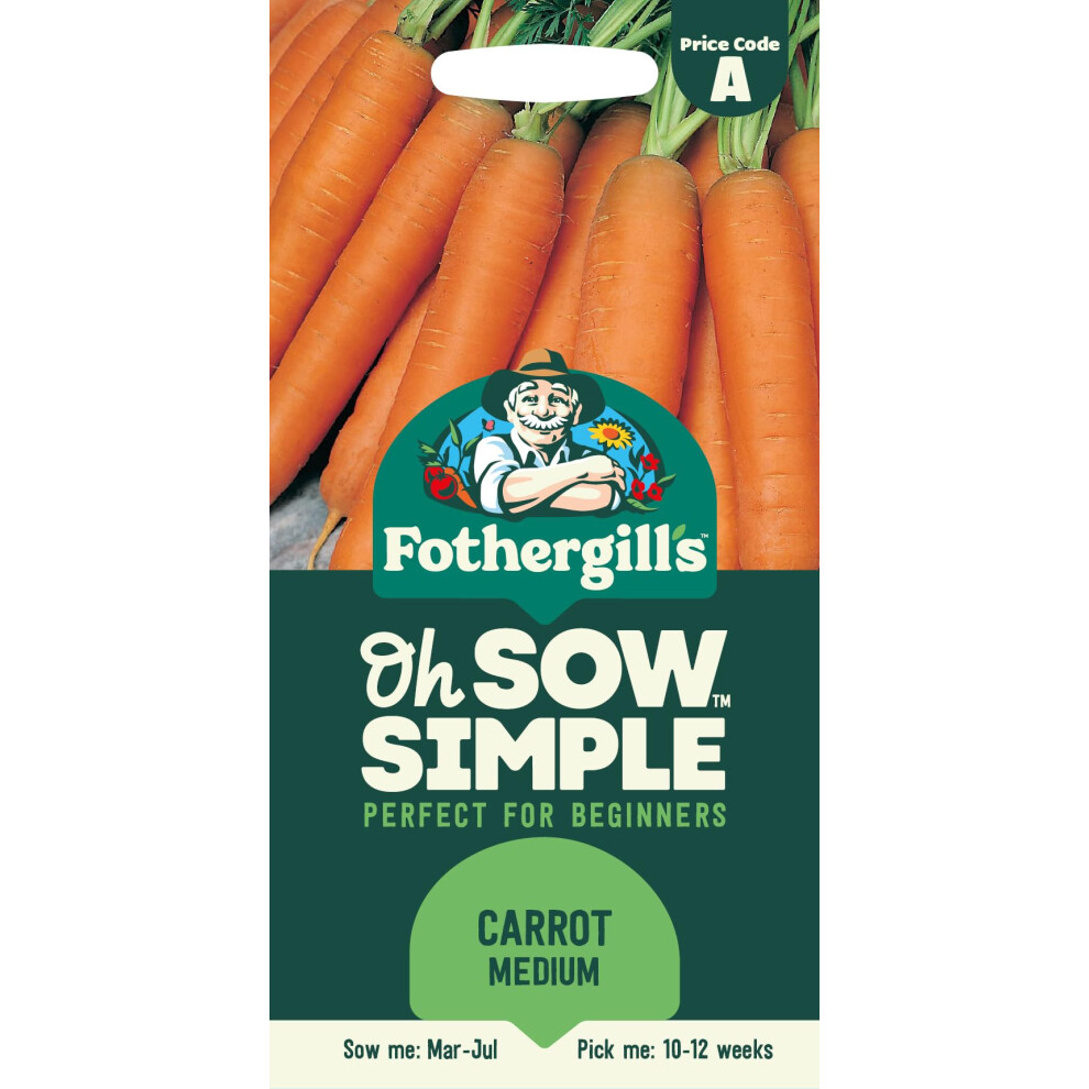 Mr Fothergill's Fothergill's Oh Sow Simple, Carrot Medium Vegetable Seeds, Sow: Mar–Jul, Orange