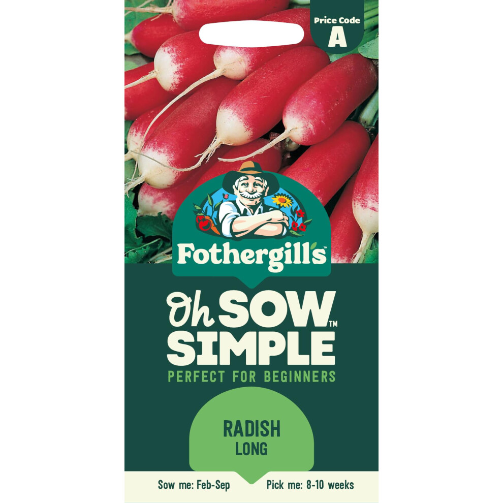 Mr Fothergill's Fothergill's Oh Sow Simple, Radish Long Vegetable Seeds, Sow: Feb–Sep, Red/White