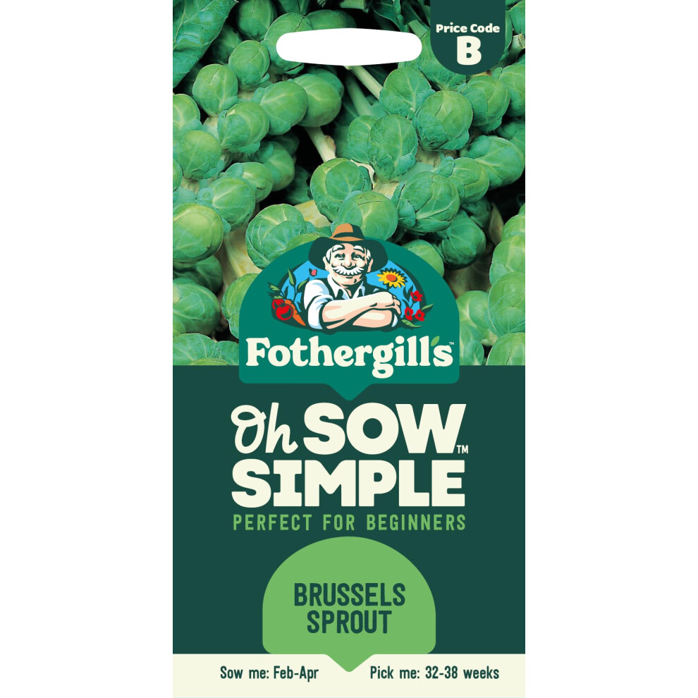 Mr Fothergill's Fothergill's Oh Sow Simple, Brussels Sprout Vegetable Seeds, Sow: Feb–Mar, Green