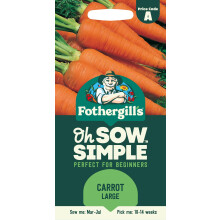 Fothergill's Oh Sow Simple, Carrot Large Vegetable Seeds, Sow: Mar–Jul, Orange