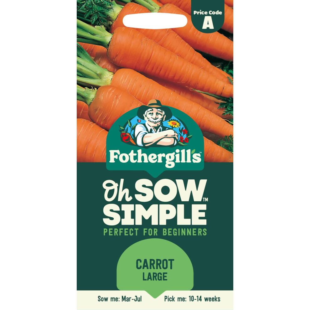 Mr Fothergill's Fothergill's Oh Sow Simple, Carrot Large Vegetable Seeds, Sow: Mar–Jul, Orange