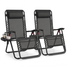 SONGMICS Set of 2 Zero Gravity Reclining Chairs, Folding Sun Loungers