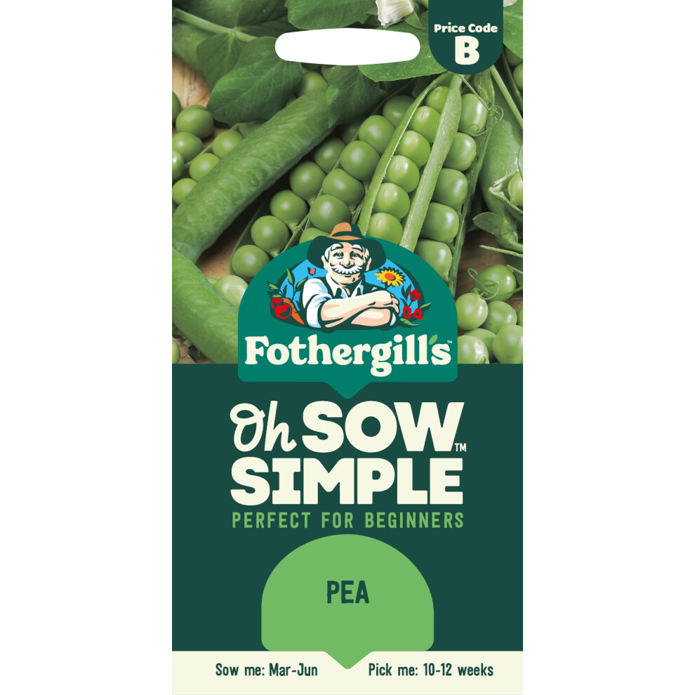 Mr Fothergill's Fothergill's Oh Sow Simple, Pea Vegetable Seeds, Sow: Mar–Jun, Green