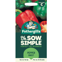 Fothergill's Oh Sow Simple, Pepper Sweet Vegetable Seeds, Sow: Feb–Apr, Red/Green