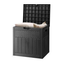 Bonnlo Garden Storage Box 126L, Waterproof Parcel Box Outdoor with Lid, Plastic Storage for Deliveries, Patio Cushions, Garden Tools, Black