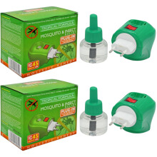Plug-in Mosquito Repellent Plug-in Insect Killer for Home & Travel Lasts for up to 45 Nights per Refill | Each Pack Includes a Plug and one Bottle fo