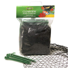 Blagdon 1022385 Clearview Pond Cover Netting, Strong Double Weave, Black, Fine, with 8 Fixing Pegs, Net Size 4m x 3m (13' 6" x 10'), Protects Pond
