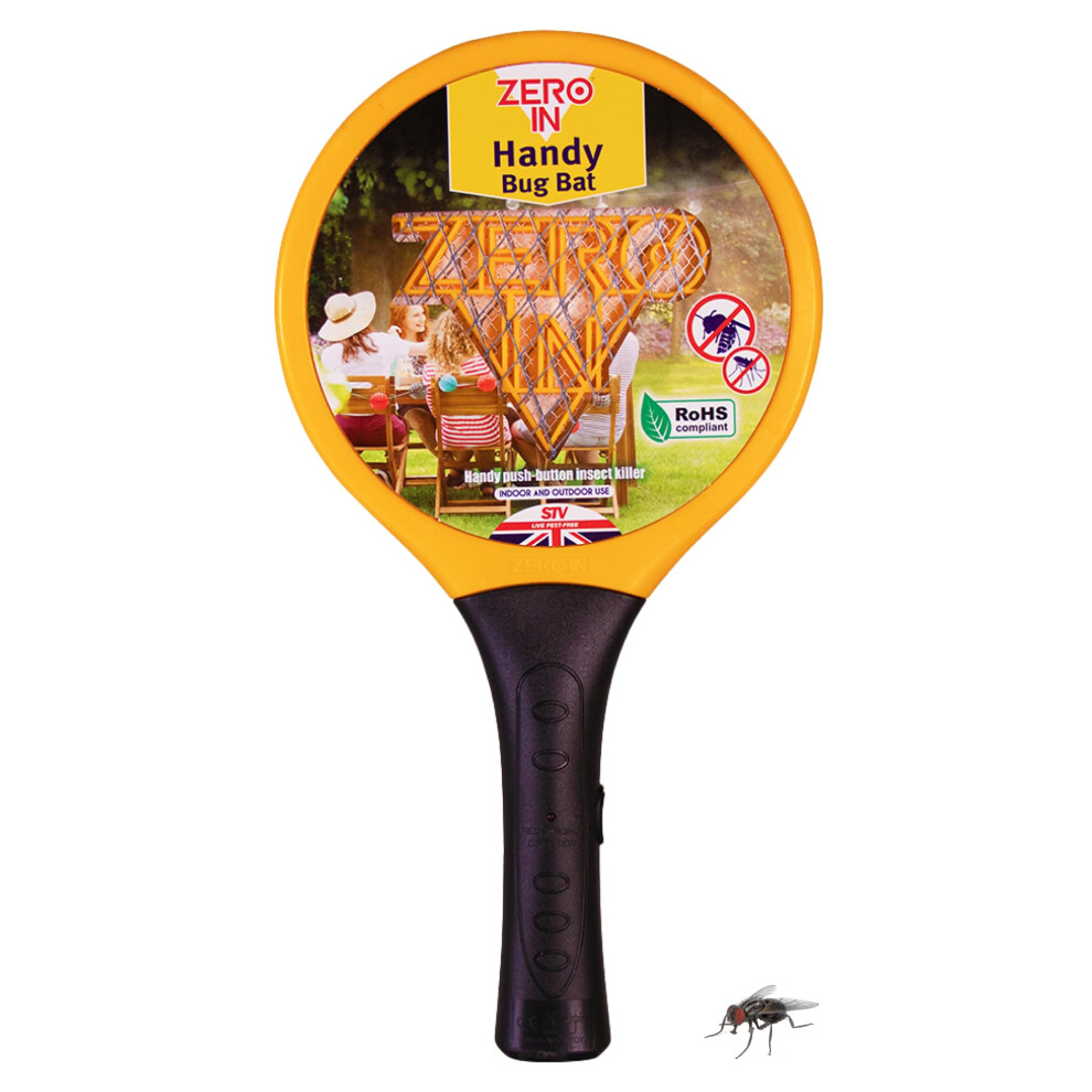 Zero In Bug Bat Electric Fly Swatter - Fly Zapper Racket For Indoor And Outdoor Use - Portable Electric Bug Zapper For Killing Fly