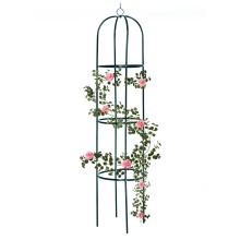 Ram Large 2M Green Metal Garden Obelisk Heavy Duty Strong Tubular Plant Cage Fo