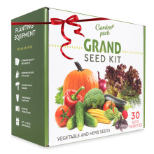 Grand Seed Growing Kit - 30 Vegetable Seeds Varieties - Gloves with Claws, 6 Bio