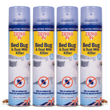 Zero In Bed Bug & Dust Mite Killer – Bed Bug Spray for Mattress, Bed Frames & Furnishings - Fast-Acting Aerosol Surface Treatment