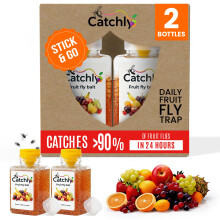 Catchly Fruit Fly Trap - 2 pack, Highly Effective Fruit Fly Killer