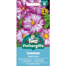 Fothergill's Cosmos Sweet Kisses Flower Seeds, 50 Seeds, Sow: Feb-May, Pink/White