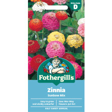 Fothergill's Zinnia Sunbow Mixed Flower Seeds, 125 Seeds, Sow: Mar-May