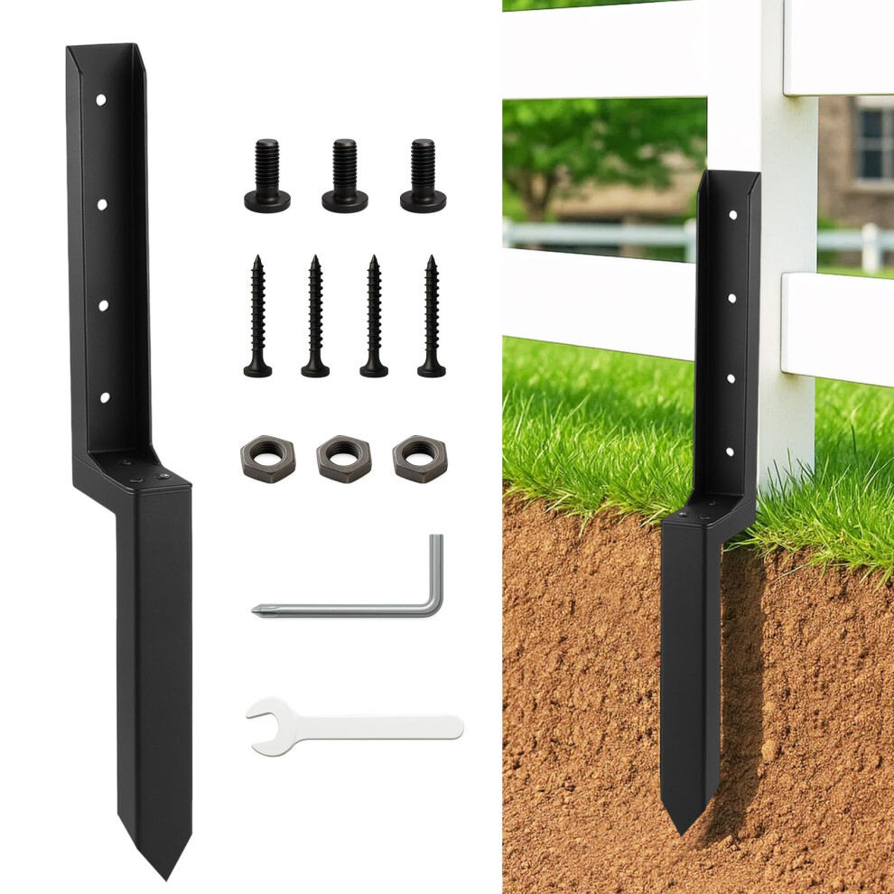 Heavy-Duty Metal Fence Post Repair Stakes, Ground Spike Anchors For 84363510