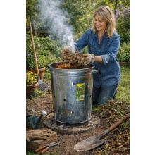 VSL 90 Litre Galvanized INCINERATOR - FIRE - Burner - DUSTBIN - Leaves - Rubbish - Outdoor - with LID