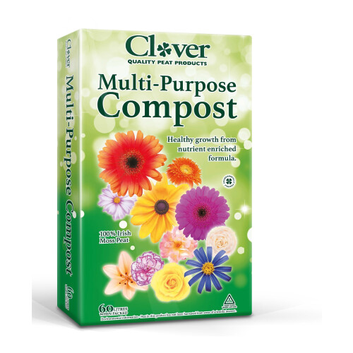 Clover Multi-Purpose Compost - 60 Litres, Healthy Growth from Nutrient Enriched Formula