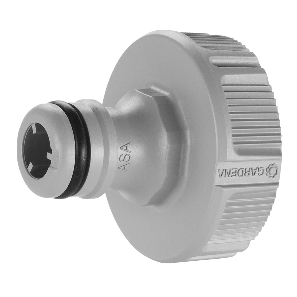 Gardena Tap Connector 33.3 Mm (G 1 Inch): Adapter For Connecting A Water Hose, Anti-Splash Technology, Frost-Proof, Original System, Packed Loose (18