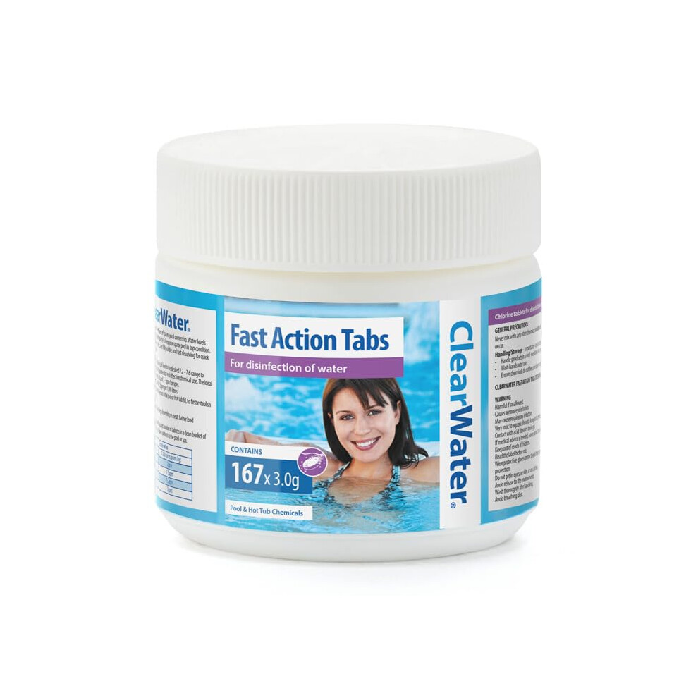 Clearwater Fast-Dissolving Chlorine Tablets, 167 Tabs For Hot Tubs &