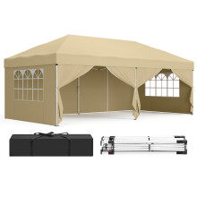 SONGMICS Gazebo with Sides, Pop Up Gazebo, UPF 50+, Drizzle-Resistant