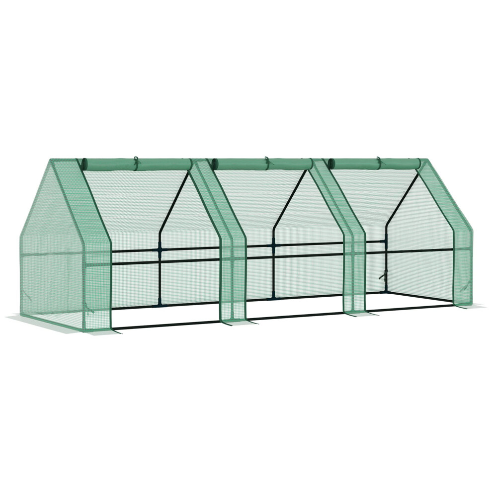 Outsunny Mini Small Greenhouse With Steel Frame & Pe Cover & Zipped