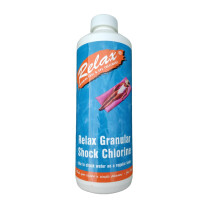 Relax 1kg Granular Shock Treatment Hot Tub Spa Swimming Pool Chlorine Oxidiser
