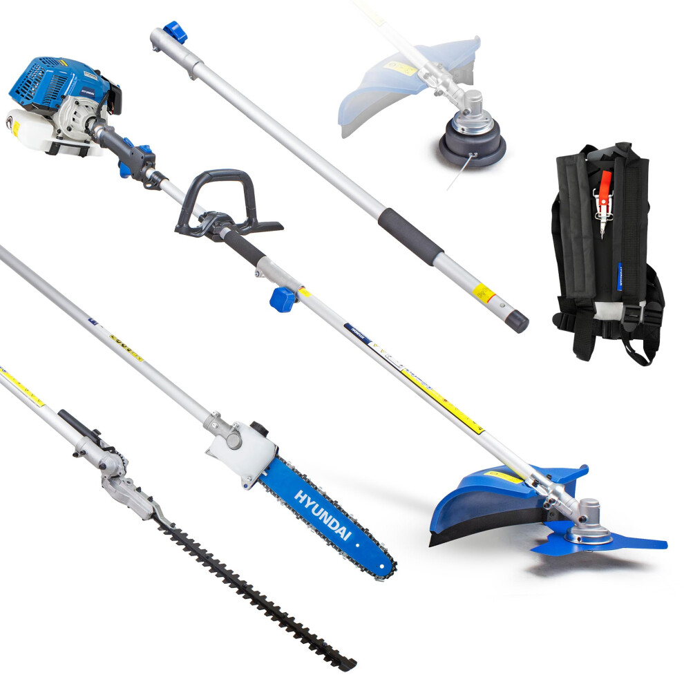 Hyundai 52Cc Petrol Garden 5-In-1 Multi Tool, Grass Trimmer, Brushcutter, Hedge