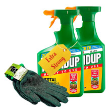 Fast Action Weed Killer & Garden Gloves - Pack of 2 x 1.2L Ready To