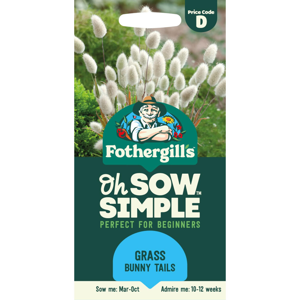 Mr Fothergill's Fothergill's Oh Sow Simple, Grass Bunny Tails Flower Seeds, Sow: Mar-May, Varied