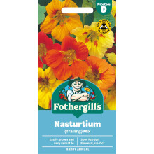 Fothergill's Nasturtium (Trailing) Mixed Flower Seeds, 35 Seeds, Sow: Feb-Jun, Orange/Red