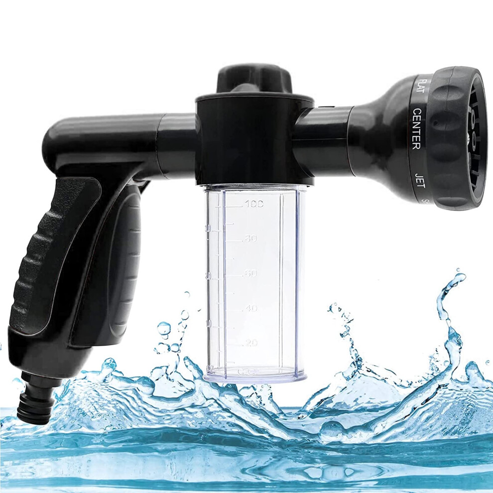 Garden Foam Spray Gun, 8 Patterens Adjustable Foam Garden Sprayer With Soap Dispenser, High-Pressure Hose Attachment With Reservoir For Lawn/Garden W 5002833092578