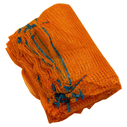 Woodside Orange Mesh Raschel Bags, Drawstring Net Sack for Fruit,