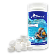 HXEternal 1 kg Multifunctional Chlorine Tablets, Suitable for swimming pool, Hot tub, Spa, 4-in-1 Dispenser Tablets,Pool clean tables, Clarifier for