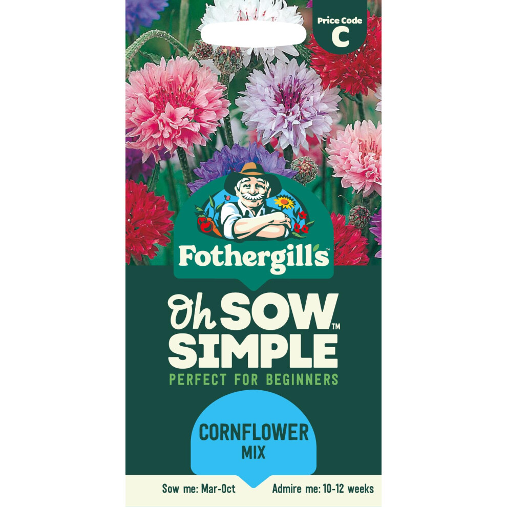 Mr Fothergill's Fothergill's Oh Sow Simple, Cornflower Mix Flower Seeds, Sow: Mar-Oct, Blue