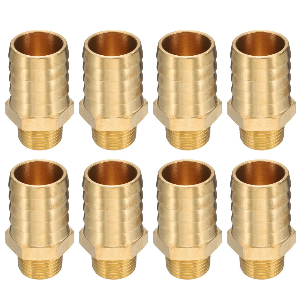 Sourcing Map 8Pcs Brass Barbed Fitting 1/2" Npt Male To 1" Hose Id 37869687